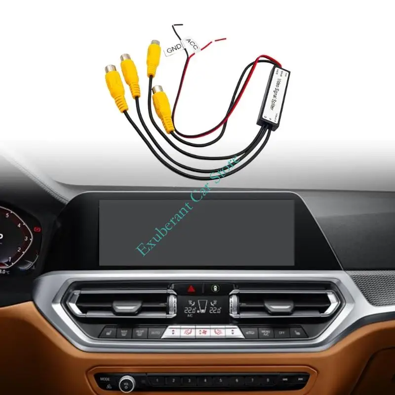 Video Splitter 1 To 3 Output Video Amplifier Splitter Cable For Car AV System With Enhanced Strength