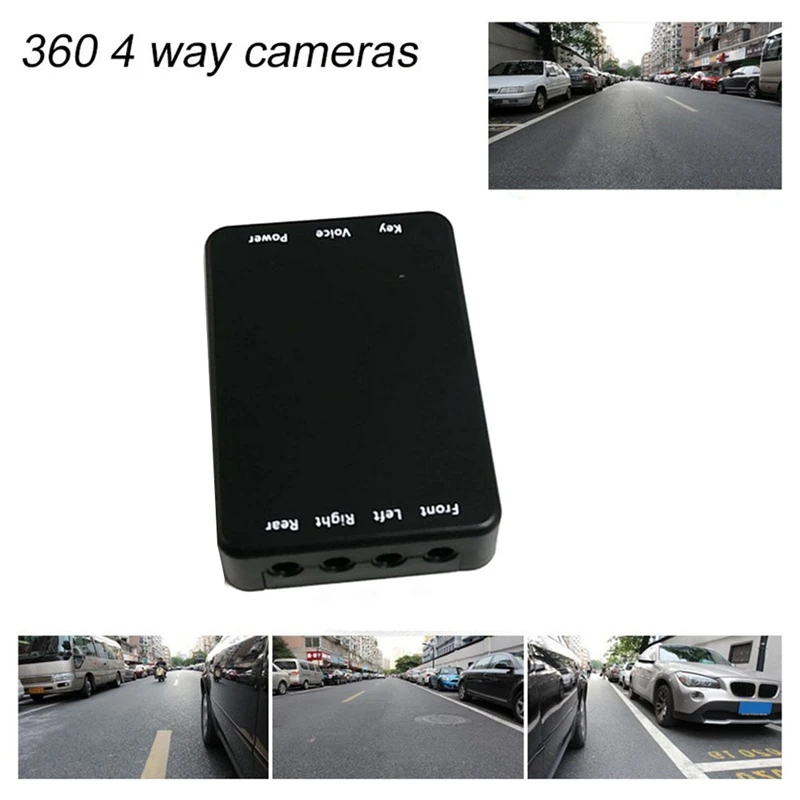 Car Camera Control Switch Universal 360-Degree Reversing Camera Black 4-Way Converter Control Box