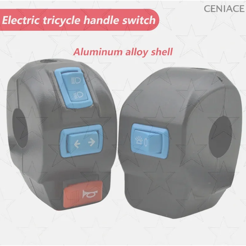 Electric Tricycle Handle Seat Switch Assembly Horn Headlight Turn Signal Universal Combination Button With Brake Lever