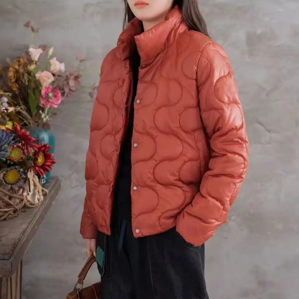 

Женская демисезонная куртка-кардиган Dongda Gate из пухового хлопка с воротником, однотонная, с длинными рукавами, для повседневной носки