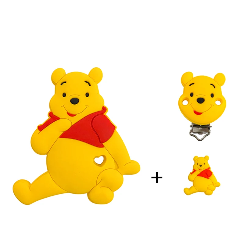 3 قطعة/المجموعة ديزني سيليكون الكرتون الشكل عضاضة الخرز ومقاطع الطفل عضاضة هوة سلسلة اكسسوارات التسنين مجوهرات اللعب