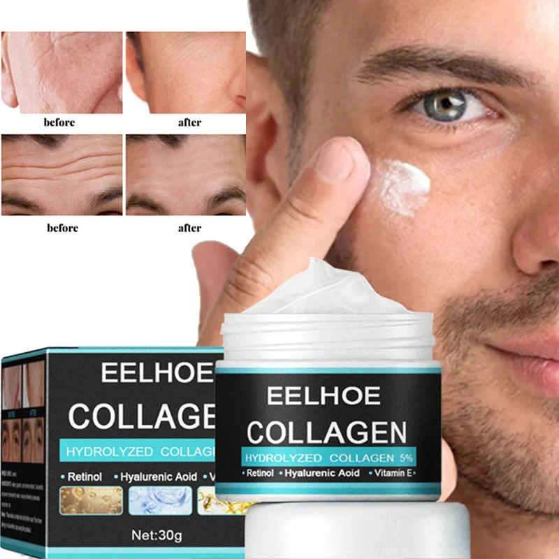 Creme facial hialurônico para homens, anti envelhecimento, anti rugas, remover rugas, firmar, levantar, hidratante, clareamento, cuidados com a pele facial