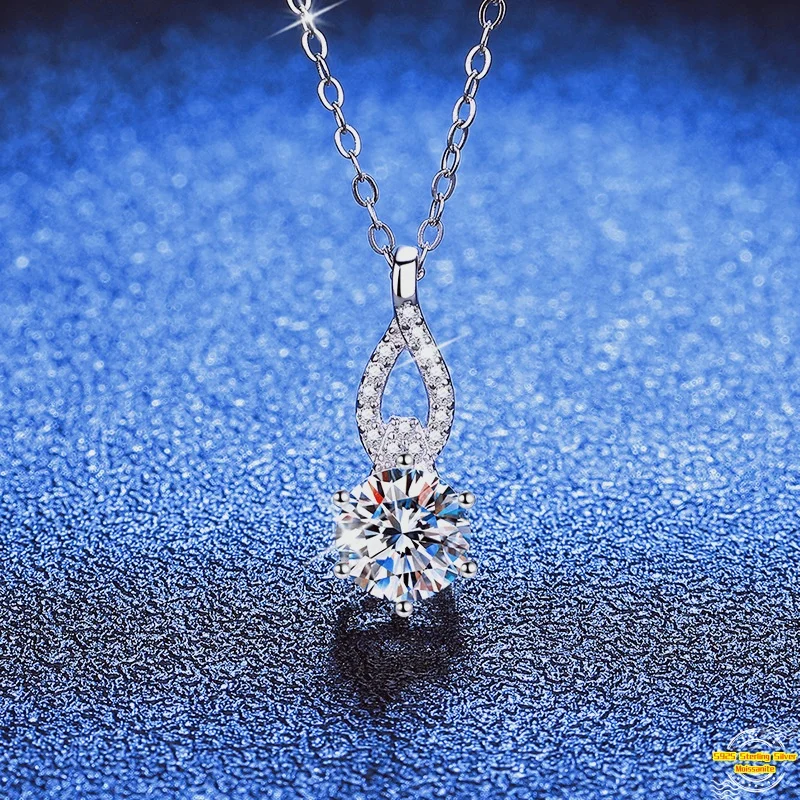 

1,0 карат Муассанит S925 Серебряный ожерелье Подвеска для женщин и мужчин с платиновым покрытием Полая тыква Ожерелье Модные ювелирные изделия оптом