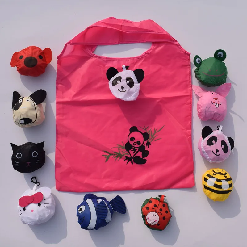 

Cute Animal Rabbit Owl Panda Duck Shape Foldable Shopping Bag Reusable Tote Bags Cartoon Eco Bag Portable Travel Shoulder Bag