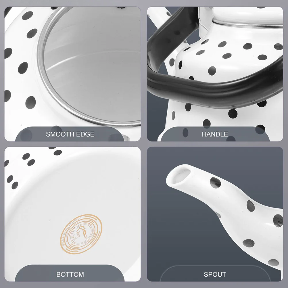 

Vintage Enamel Tea Kettle Water Boiling Kettle Portable Tea Pot for Home Office Hotel Dorm Kitchen Essential Christmas Teapot