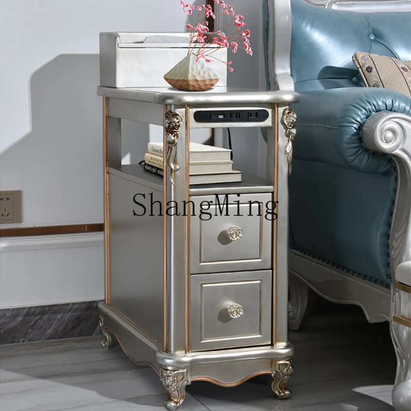 

CL side locker living room solid wood narrow long side modern simple rectangular corner cabinet