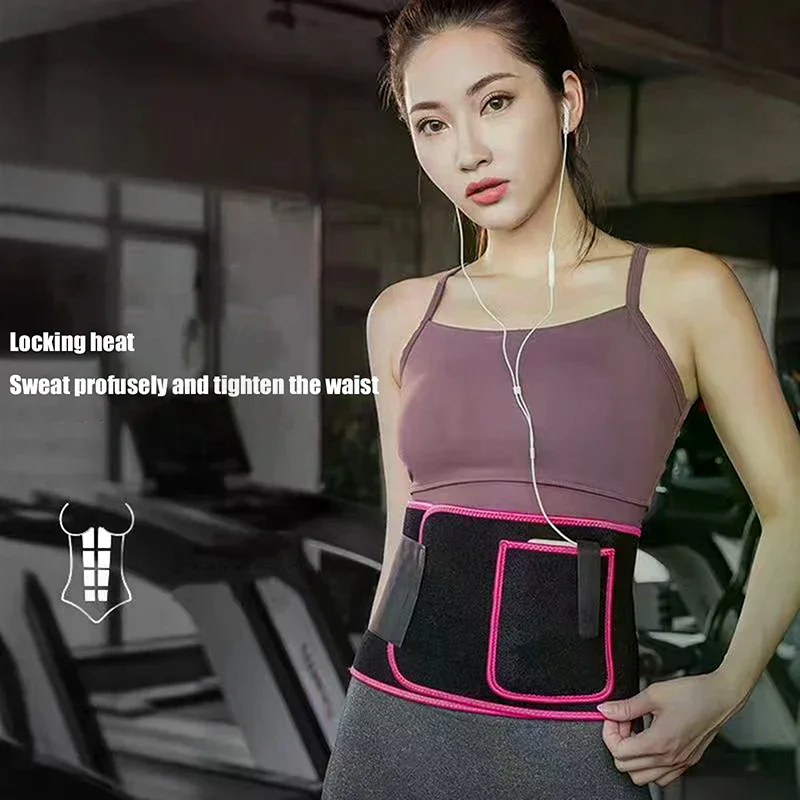 Sports Sweat Burst Waist Support Belt Body Shaper Running Gym Waist Trainer Abdominal Fat Burning Training Sauna Weight Loss