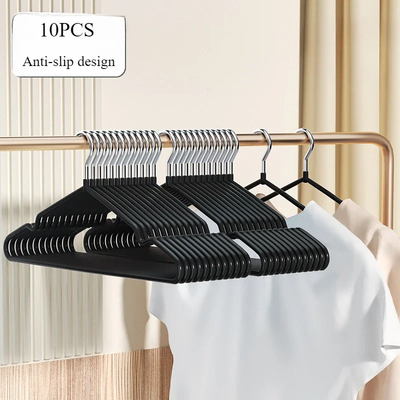 

10PCS Adult Hangers Household Hanging Clothes Drying Stainless Steel Balcony Dormitory Light Luxury Non-slip Non-trace Hangers