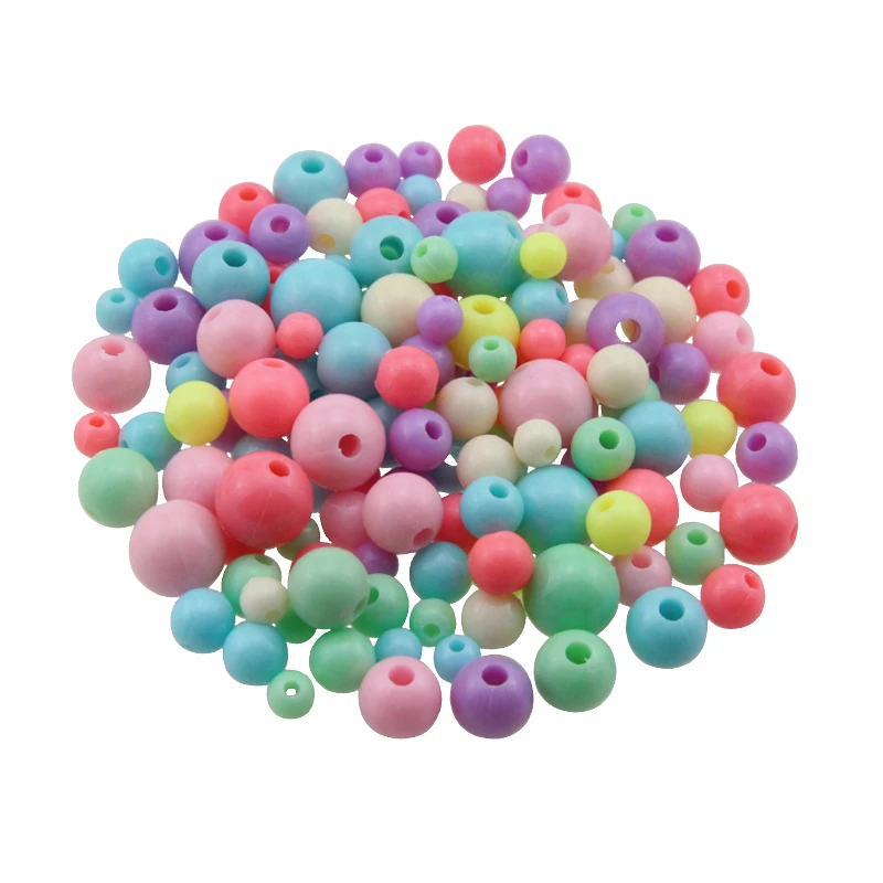 

30Gram/Pack Round Beads Loose Beads 0.6-1.4cm Plastic Acrylic Spacer Bead For Jewelry Making Diy Bracelet Necklace