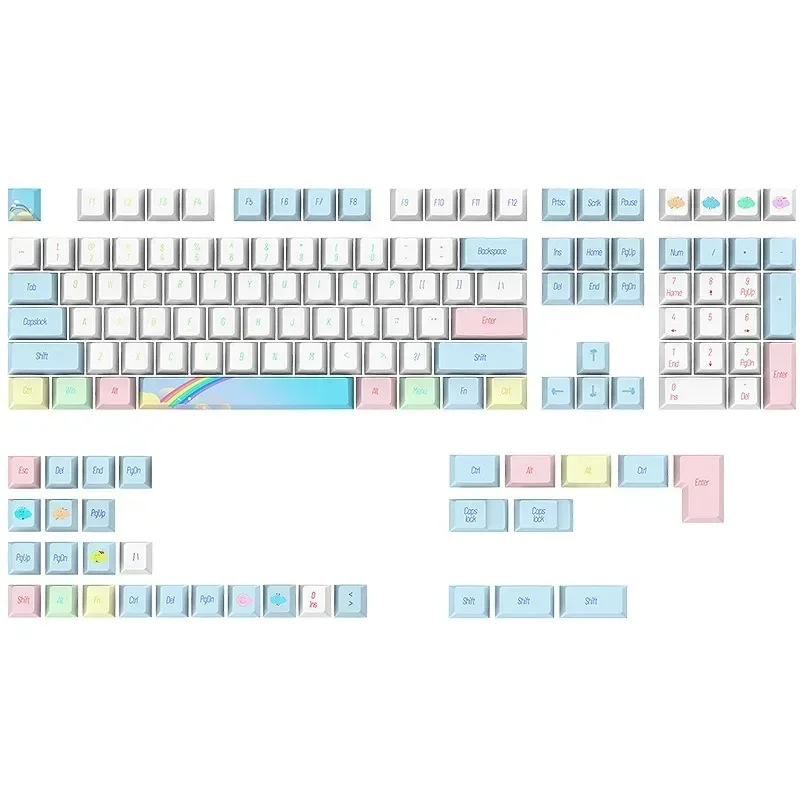 PBT Sublimatie Keycaps 61/68/87/96/104/130/131/132 toetsen Mechanische toetsenbord Key Caps