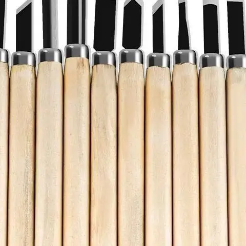 

12pcs Wood Carving Chisels Set For Basic Cutting & Detailed Woodworking DIY Hand Tools Gouges Knife Kit