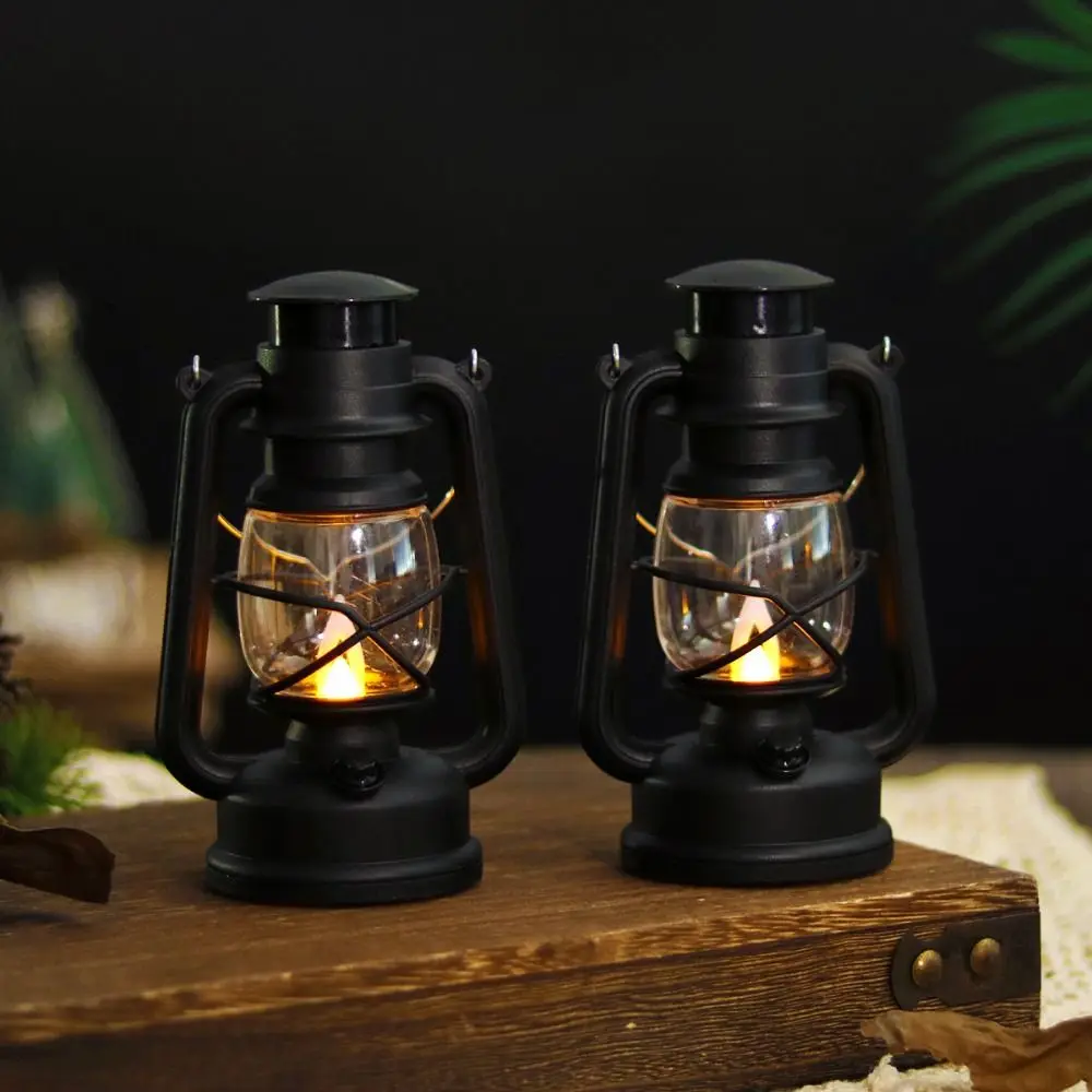 Retro LED Electronic Candle Light Flameless Creative Mini Square Night Lights Smokeless Battery-Operated Christmas Tree Decor