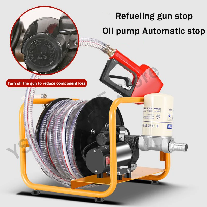 Imagem -03 - Bomba de Transferência do Combustível Elétrico Bomba de Reabastecimento de Combustível Grupo de Bomba de Óleo Diesel Auto-começando Tubulação Enrolada Máquina de Reabastecimento 12 v 24 v 220v