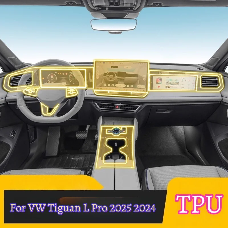 

Car Door Center Console Media Dashboard Navigation TPU Anti-scratch Protector Film For VW Tiguan L Pro 2025 2024 PPF Car Film