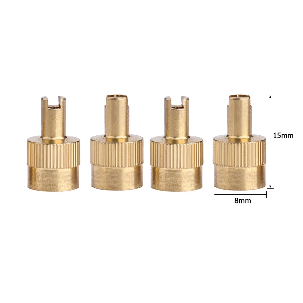 8pcs Slotted Head Valve Stem Caps with Core Remover Tool for Car Motorcycle Tire Valve Repair Cap Car Wheels Tires Kit