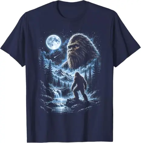 Vintage Bigfoot Howling At Moon Sasquatch Funny Meme Humor T Shirt Y2k Bigfoot Howling At Moon Shirts Aesthetic Clothes Novelty