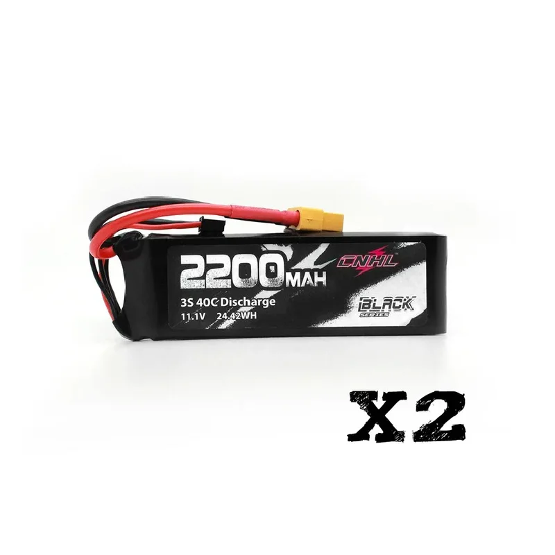 

2 упаковки CNHL Black Series 2200 мАч 3S 11,1 В 40C Lipo аккумулятор с разъемом XT60