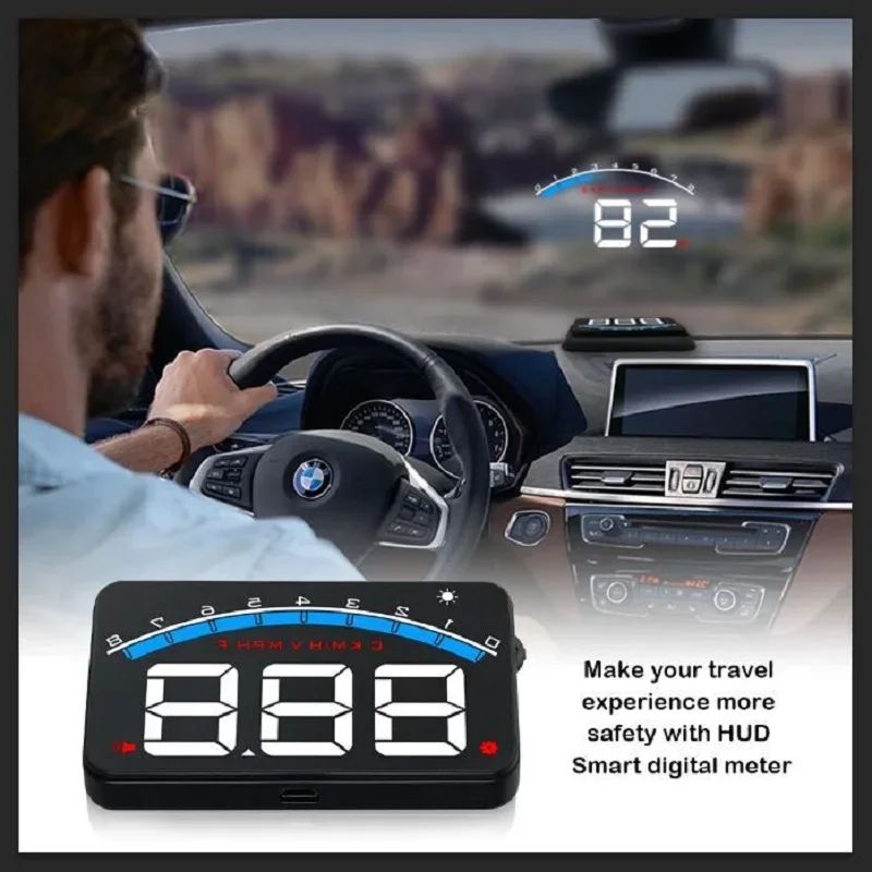 

3.5'' OBD2 Head Up Display Car Digital Speed RPM Fuel Consumption Driving Time with Alarm Buzz Windshield Projector