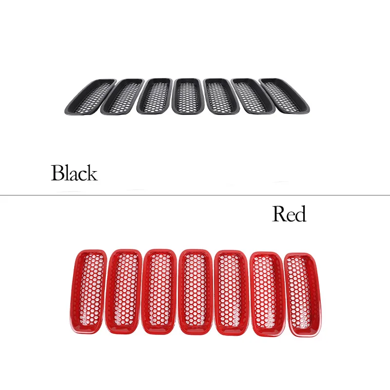 new ABS Black/Red For Hummer H2 2003-2009 Car Front Grille Insect Screen Protective Cover Decoration Modification Accessories
