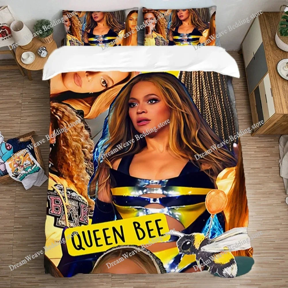 Queen Bed Comforter Sets Quilt Cover Duvet Cover Set Single Double Large Size Art Fashion B-Beyonces Pillowcase Bedding Linen963 2