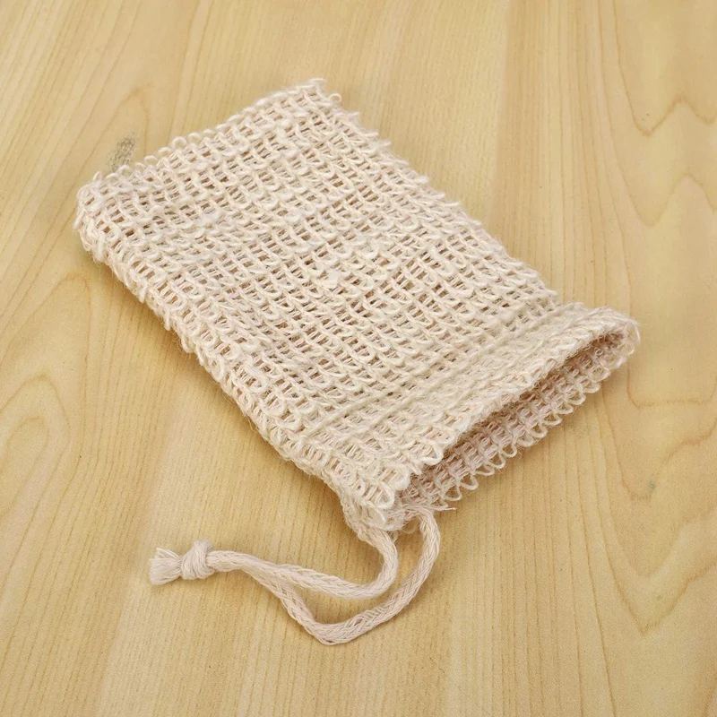 100 Pack Natural Sisal Soap Bag Exfoliating Soap Saver Pouch Holder