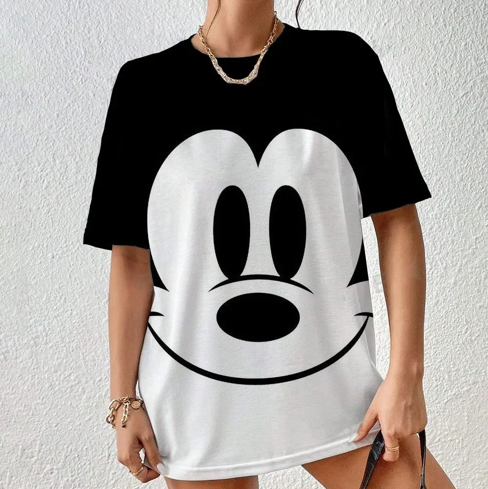 Disney Summer Men Women Minnie Mouse T-Shirt Kids Cartoon Tops Tees Casual Outfit Clothing Daily Fashion Oversized Streetwear