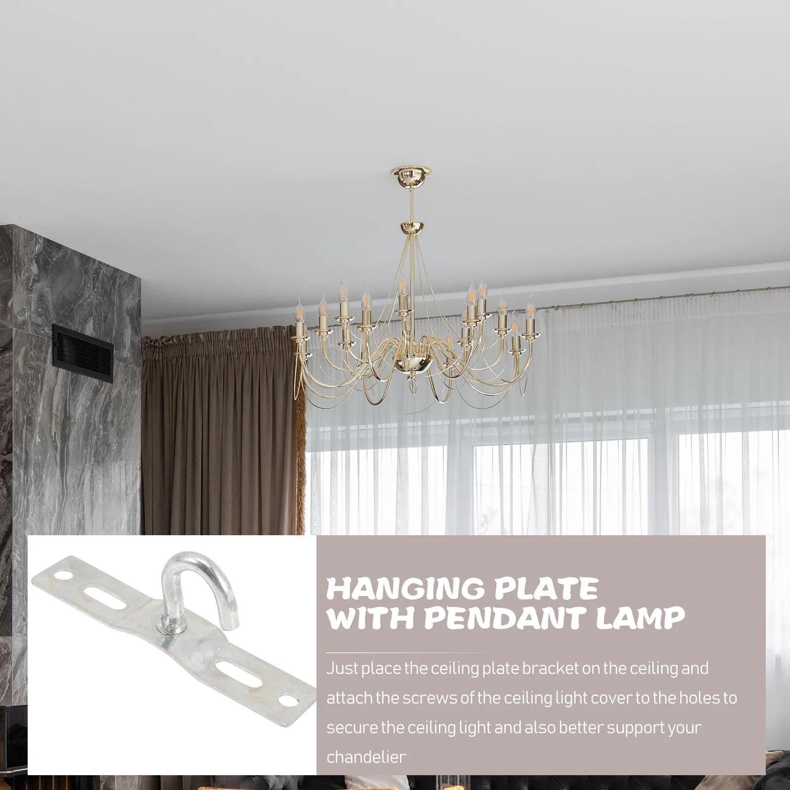 10Pcs Hanging Light Fixture Mounting Brackets Ceiling Rose Plate Chandelier Mounting Brackets for Living Room Bedroom Office