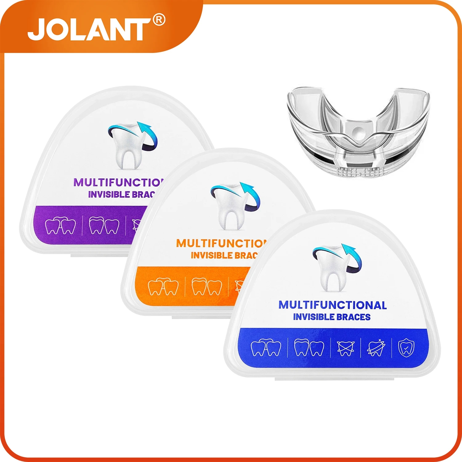 JOLANT Dental Tooth Orthodontic Appliance Trainer for Alignment Braces 3 Stages Teeth Trainer for Adults Tooth Correction Aids