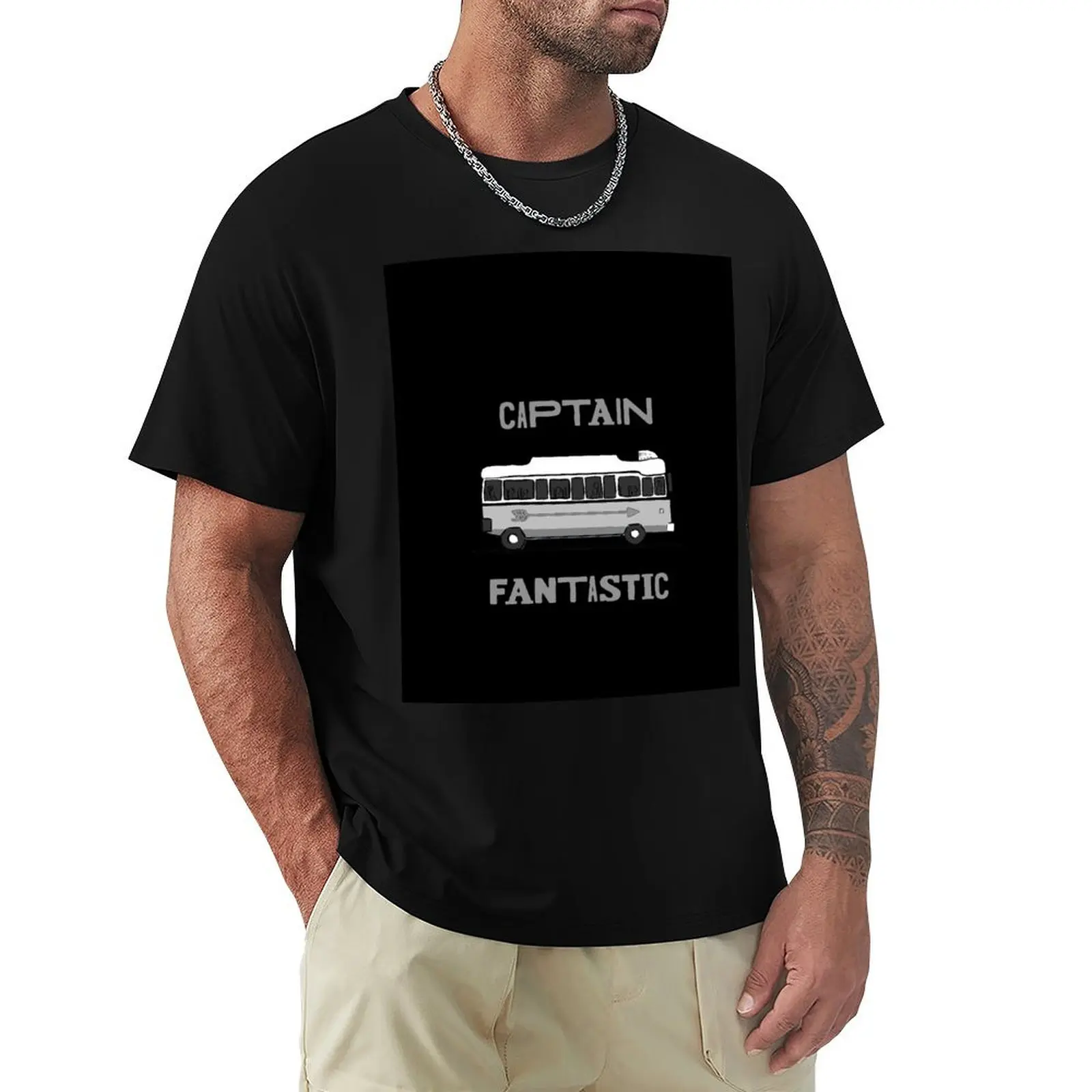 captain fantastic bus - greyscale T-Shirt Breathable Gym Short Sleeve T-Shirt