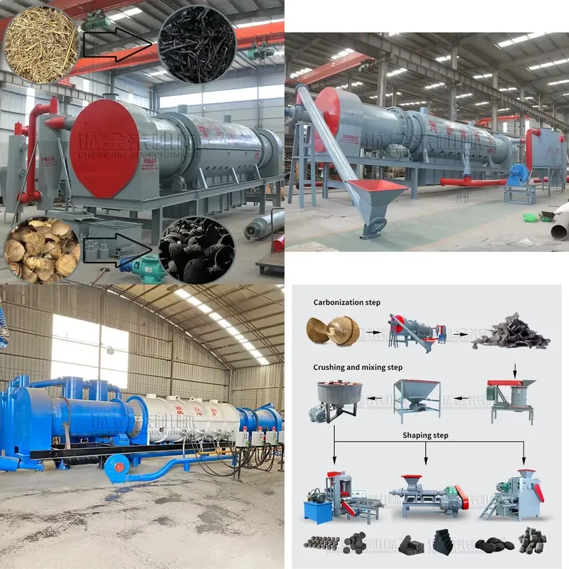 Smokeless Continuous Carbonization Furnace for Industrial Activated Carbon Production Using Palm Shell Coconut Shell Biomass