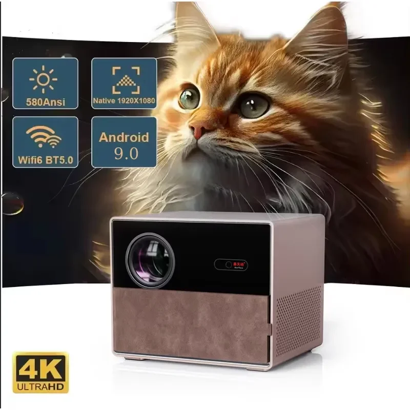 Portable Smart LED Projector Supports 4K Resolution High Brightness Home Theater Cinema Beamer Mini Video Projector for Phone