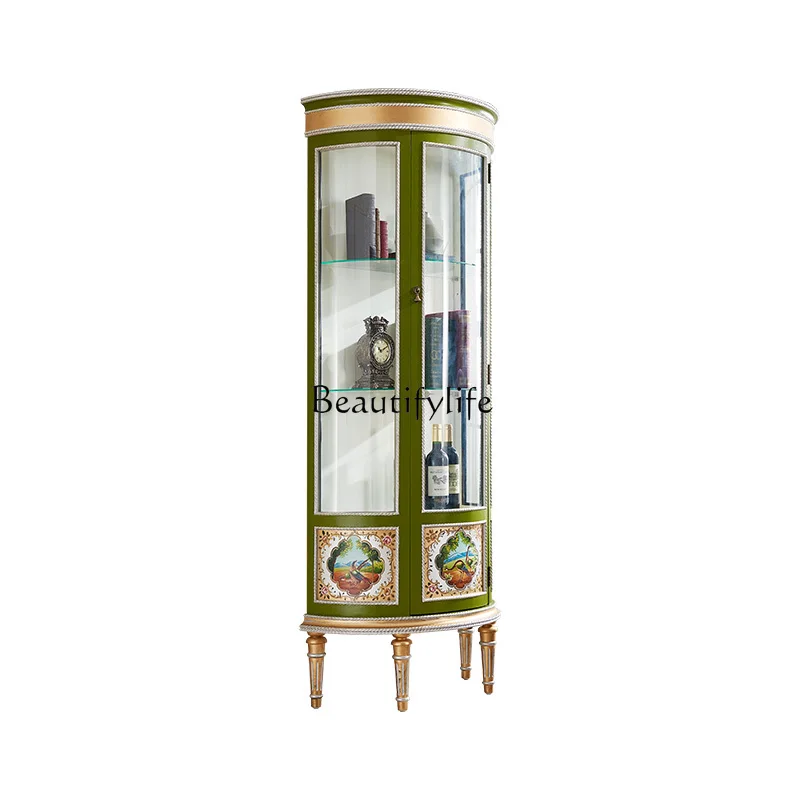 

European painted wine cabinet, wall cabinet, American solid wood corner cabinet