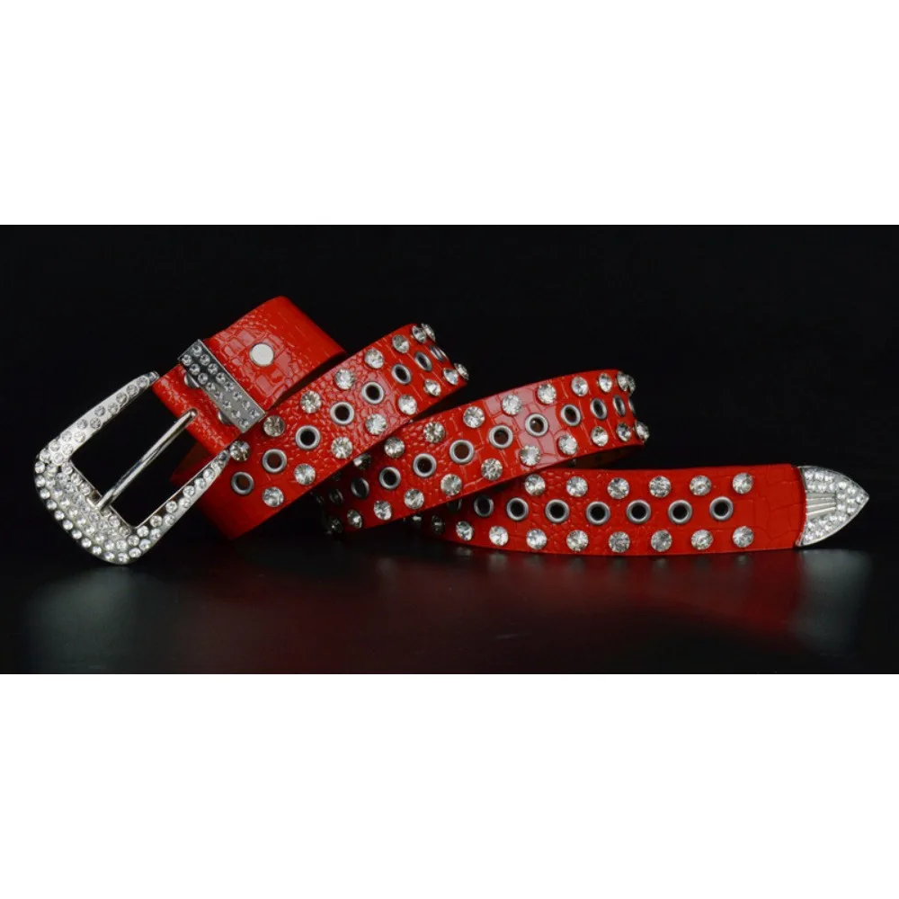 Versatile Wide Women's Belt, Fashionable and Casual Hollow Rhinestone Women's Belt， LR1556 image 5