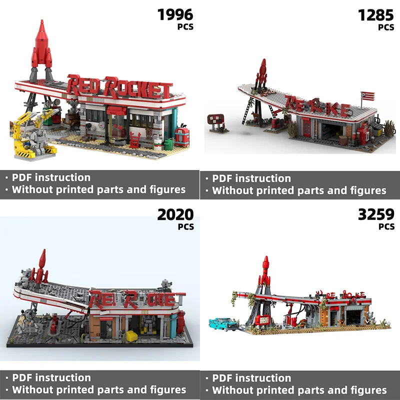 

Фоллоут! Пост-апокалиптический вентилятор DIY коллекция игрушек сезон, Ретро ракета ресторан модель постапокаталиптическая станция строительные блоки