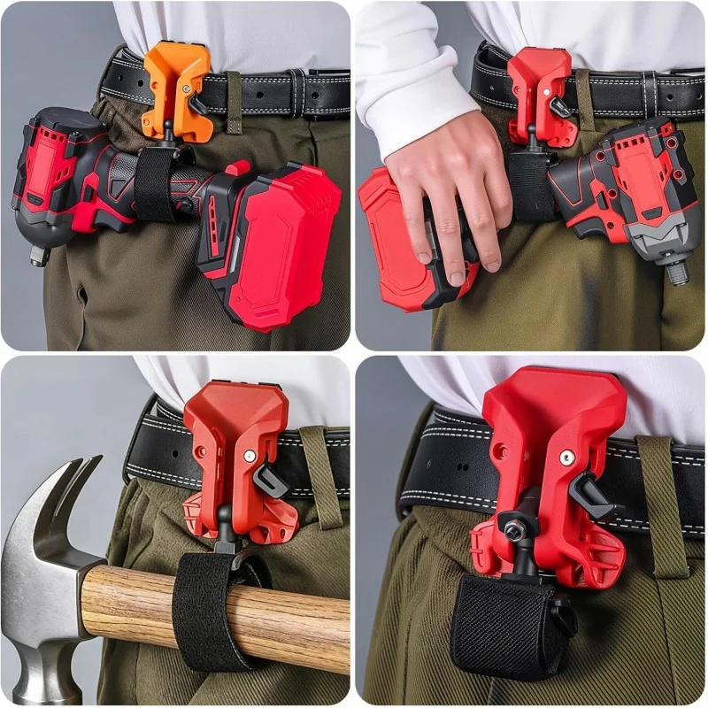 3PCS Universal Electric Tool Quick Hanging Clip,Self-locking Drill Holder Belt Clip Quick Release,Waist-Mounted Tool Organizer