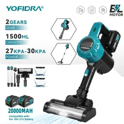 YOFIDRA 2000W Electric Heat Gun for Makita 18V Battery Cordless Handheld Hot Air Gun with 3 Nozzles Industrial Home Hair Dryer