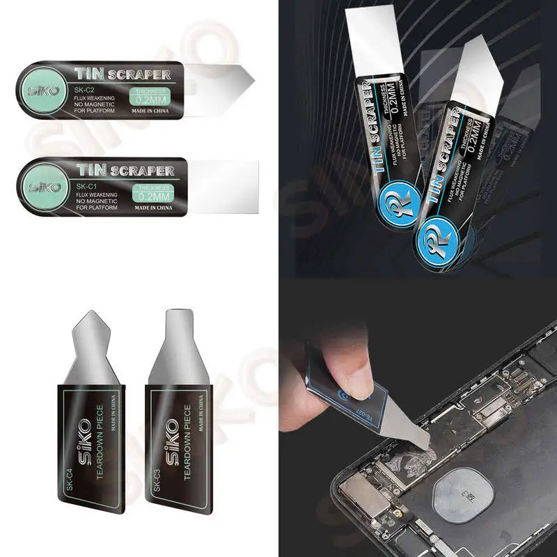 

Многофункциональные оловянные скребковые инструменты для ремонта телефонов и компьютеров SK-C4 и TE-027 с прямым скребком и полировкой поверхности