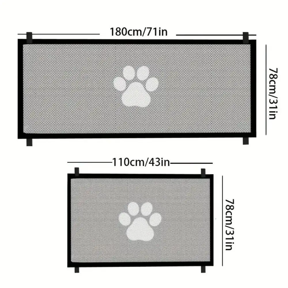 Adjustable Mesh Pet Gate - Durable, Portable & Easy Installation - Indoor/Outdoor Safety Barrier