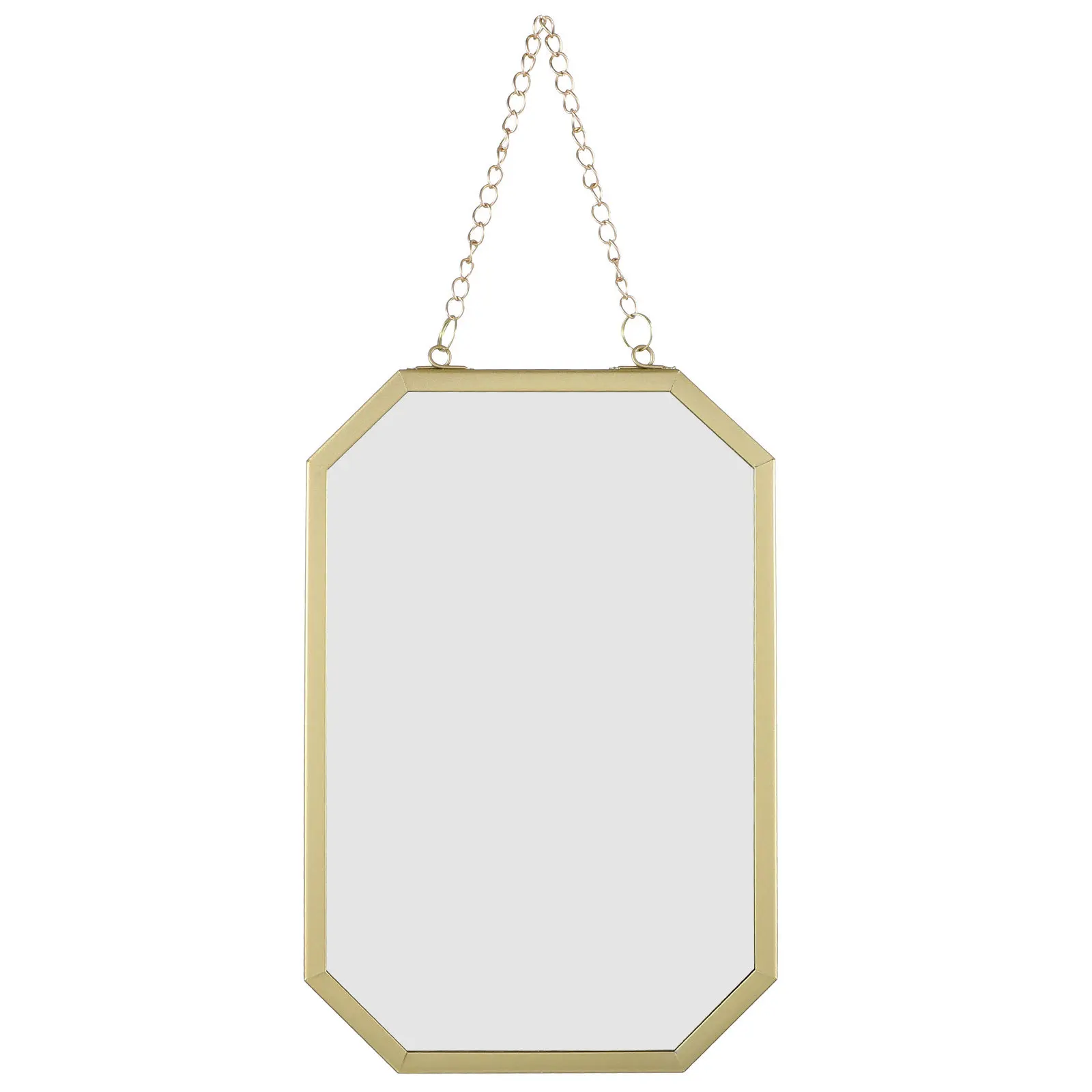 

Bathroom Wall Mirror with Hanging Chain Modern Metal Frame Makeup Vanity Decorative Small Mirror for Bedroom Entryway Use