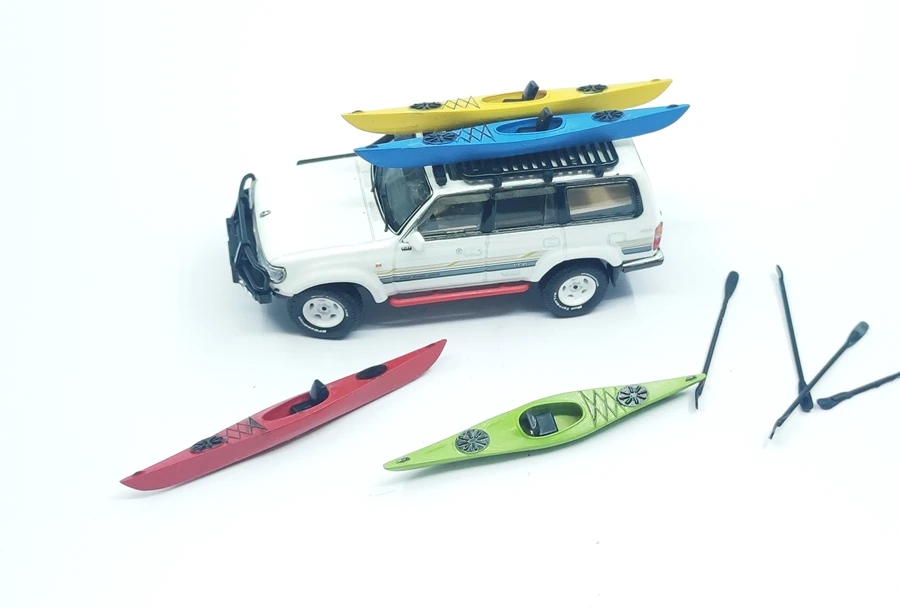 1PCS 1: 64 Ship Model Manual Simulation Single Kayak Color Camper Fishing Adventure Inflatable Boat