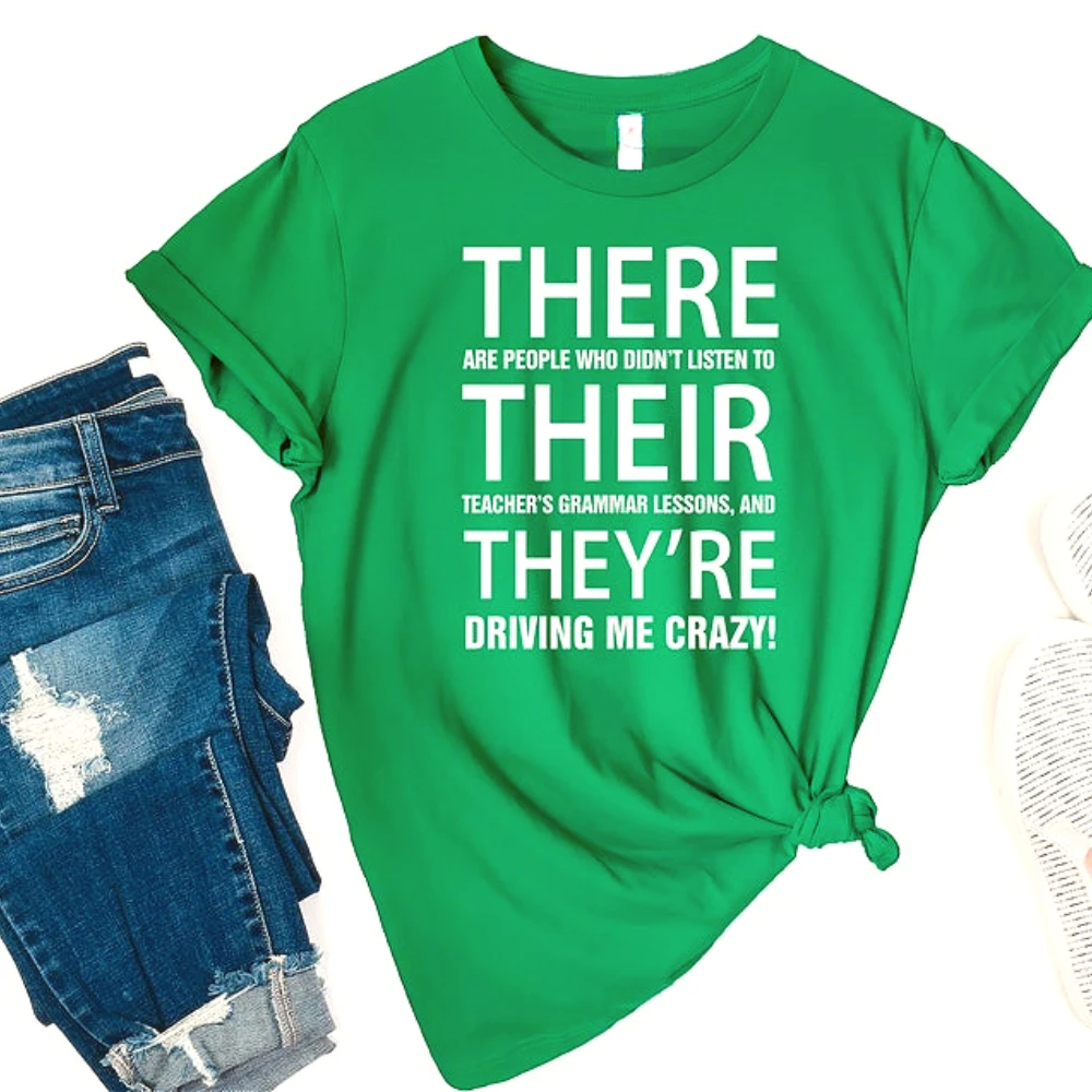 مضحك المعلم هدية الإنجليزية قواعد المعلم الرجال والنساء عالية الجودة القطن قميص الملابس شكرا المعلم رسالة قميص تي شيرت #4