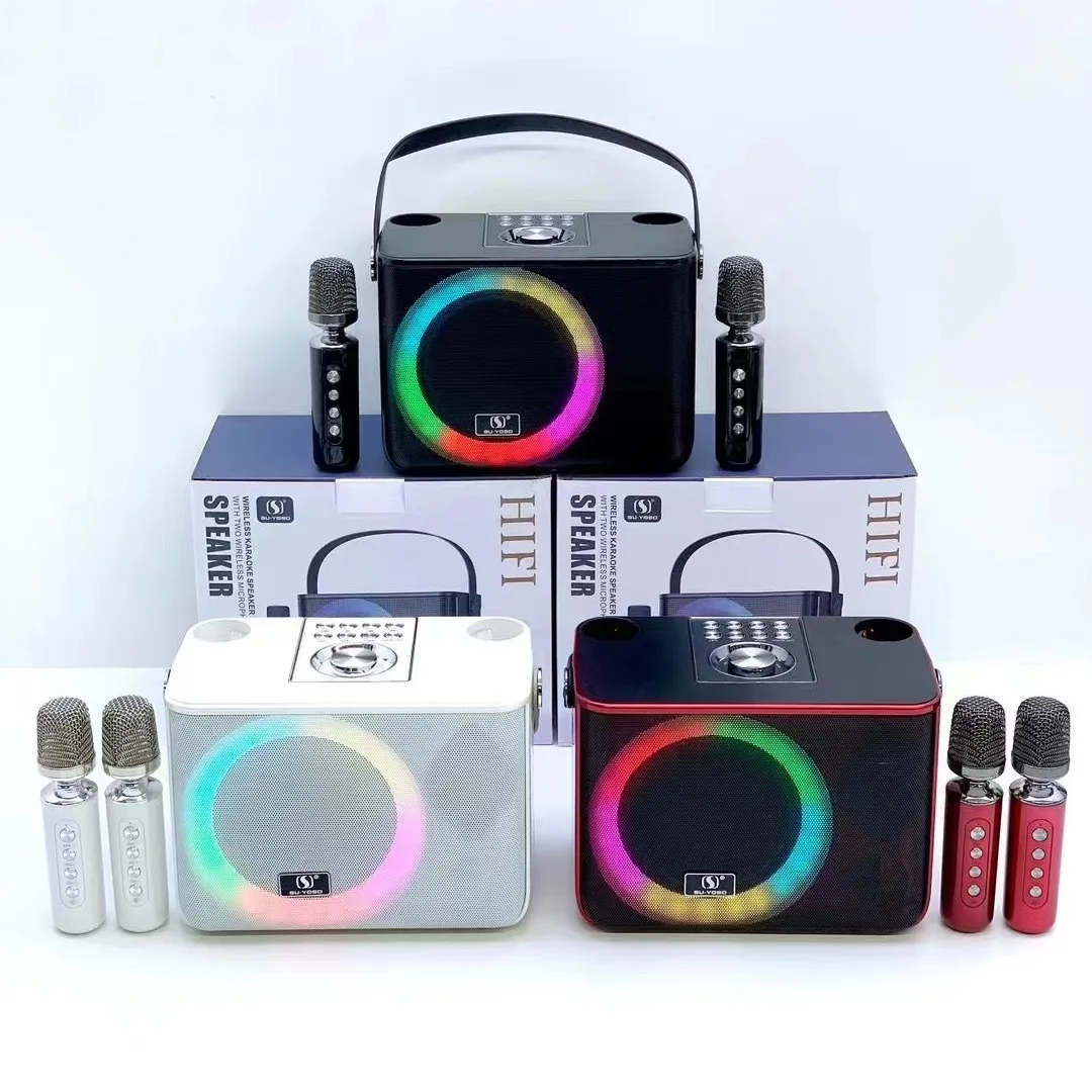 

YS-226 for Bluetooth Speaker Wireless K-Song Audio with RGB Light Effect Outdoor Subwoofer and Microphone Powered by Battery