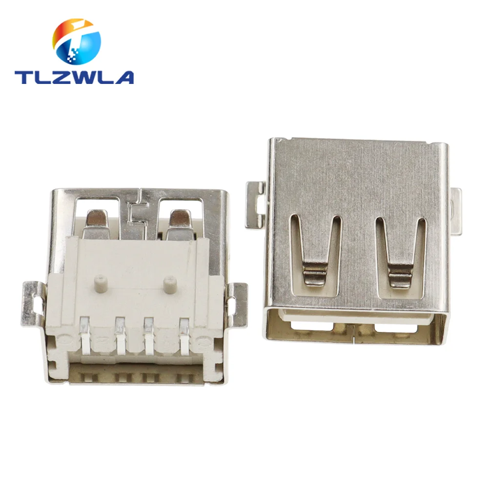 10PCS USB Type A Standard Port Female Solder Jacks Connector PCB Socket USB-A type SMT 4Pin