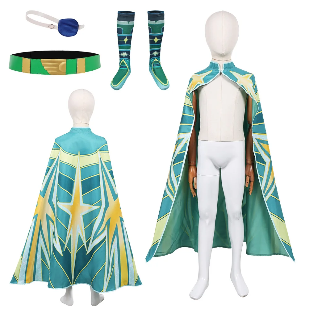 

Ellio, детский плащ для косплея, костюм с поясом, носки, комплект, униформа, 2025 год, мультяшный фильм Ellio, детские костюмы для ролевых игр на Хэллоуин