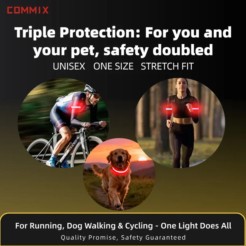 

【COMMIX】Red Guardian 3-Pack - LED night strips for people & pets.