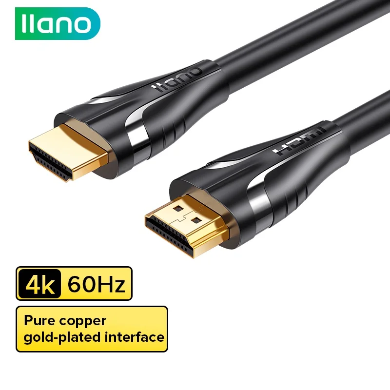 llano HDMI 2.0 Cable 4K/60Hz HD Cable 3D HDMI to HDMI1080P Pure Copper High-speed Transmission Cable for PS5 SwitchTVbox Laptop