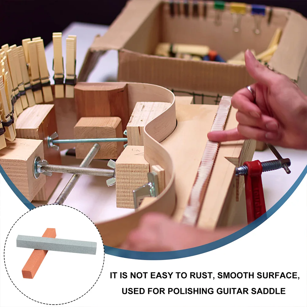 

4 Pcs Guitar Bridge Grinder Grinding Stone Sanding Kit Repair Tool Simple Polishing Supplies Saddle Nut Files Frosted