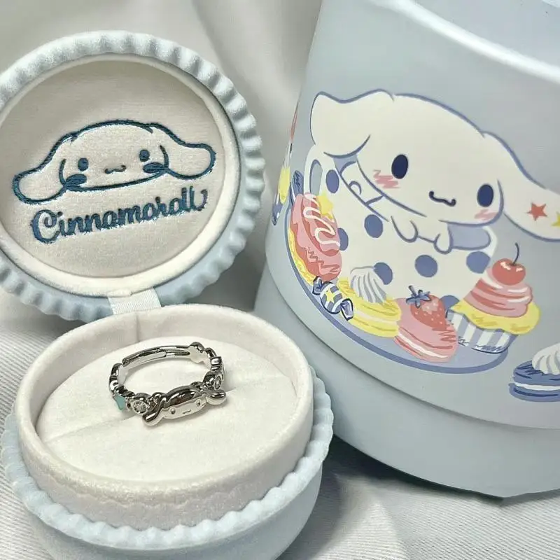 

Kawali Sanrio Cinnamoroll Diamond Ring Jewelry Accessories Fashion Sweet Versatile Cute Toys Friend Gift Birthday Gift For Girls