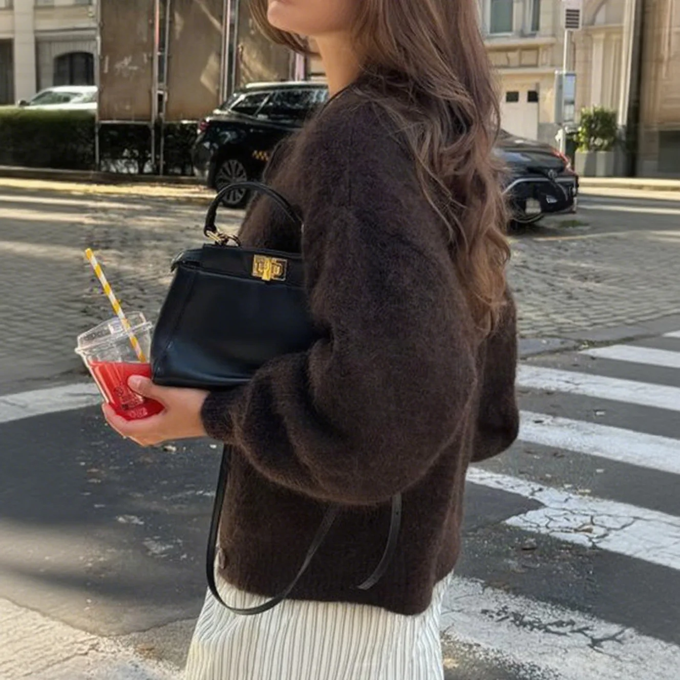 Grenzüberschreitender langer Sve-Pullover für Damen, lässig, Independent Station Street Sle, Strickjacke, normal, dünn