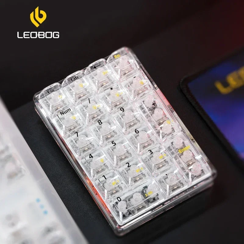 Imagem -03 - Leobog K21 Kits de Teclado Numérico Modos Usb 2.4g Bluetooth Kit de Teclado sem Fio 21 Teclas Rgb Hot-swap Personalizado Mini Teclado Numérico Presentes